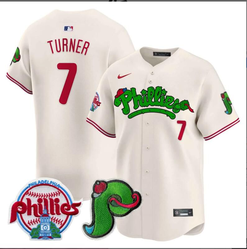 Men Philadelphia Phillies #7 Turner cream Limited 2024 MLB Nike jersey